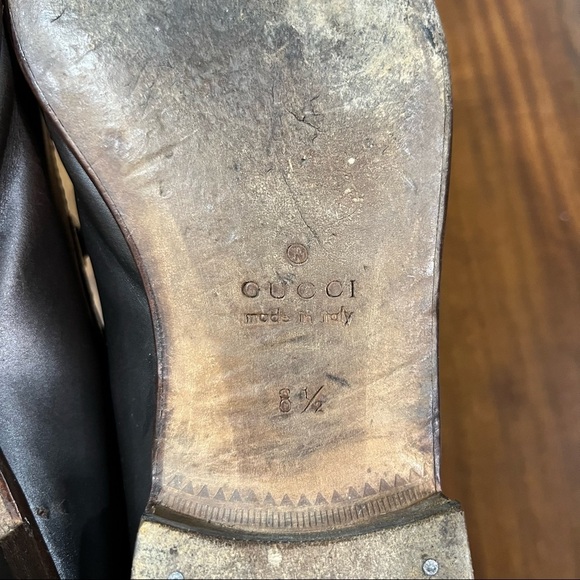 Gucci Horsebit Loafers Leather Slip on Split Toe Shoes Size 8.5 - Picture 8 of 9